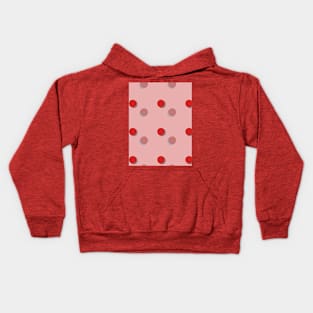 Red circles on a pink background, polka dot. Kids Hoodie